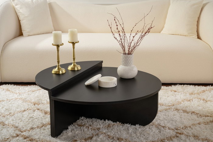 Nordure Orion Mesa de Centro Wood Black 90cm Ancho x 30cm Alto x 60cm Fondo Tablero Melamina